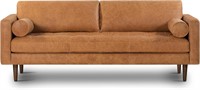 ULN-Cognac Tan Brown Leather Couch