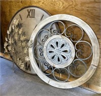 Tin Clock & Decor Pieces
