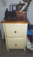 2 DRAWER END TABLE, 3 PICTURES