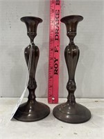 (2) Nickel Candle Holders