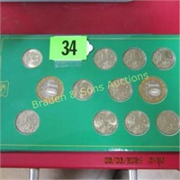 GROUP OF 12 BRILLIANT UNCIRCULATED FOREIGN