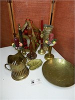Birdhouse, Candle Holders, Brass Lot