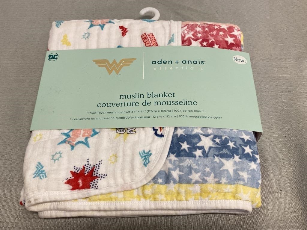 DC Wonder Woman Aden+Anais Muslin Baby Blanket