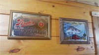 2 Mirrored Beer Signs