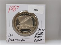 1987 90% Silver US Constitution Comm $1