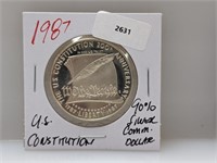 1987 90% Silver US Constitution Comm $1