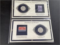 B. FRANKLIN HALF DOLLARS AND STAMPS