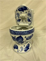 Mexican toilet planter blue & white China