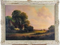 Augustus Spencer 28x38 O/C English Country Cottage