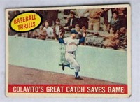 1959 Topps Baseball Thrills Colavito’s Great