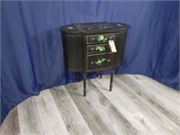 Antique Sewing cabinet with oriental hand painted