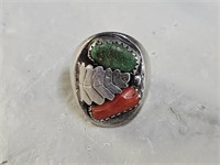 Turquoise and Sterling Silver Men's Ring