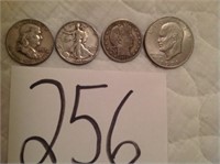 3 HALF DOLLARS  1939, 1957, 1912 & 1971 IKE DOLLAR