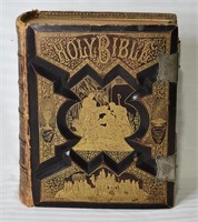 Large Antique Family Bible c1892 - Ilustrated