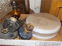 Oil Lamp & Electric Light Fixture Pieces