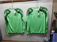 NEW 2 Bright GREEN L/S Adidas TOPS Youth Sz 14