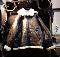 Protocol replica B-3 leather bomber jacket, size