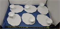 Milk Glass Snack Plate Sets