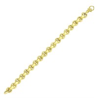 14k Gold Rolo Design Shiny Bracelet