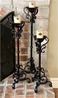 Candle Holders on Fireplace