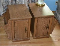 Matched Pair of Wooden Living Room End Tables