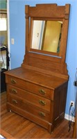 Antique Mirrored 3-Drawer Dresser