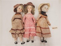 (3) 1970's Walda Porcelain Dolls