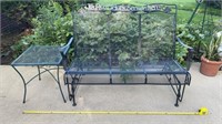 Wrought Iron Glider , End table, metal sign