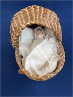 Pine Needle Cradle with miniature doll