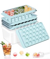 Stackable Round Ice Cube Tray Set with Lid & Bin –