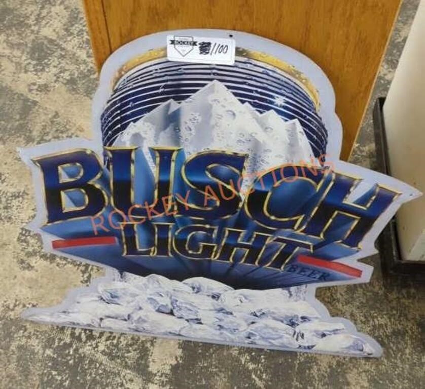 1991 Busch light beer sign metal