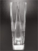 Czech Modernist Art Glass Faceted Vase