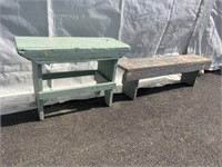 (2) Vintage Wooden Benches