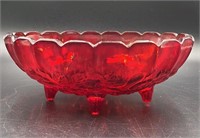 Vintage Ruby Indiana Footed Bowl