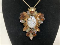 Rhinestone Vintage Necklace, chain 18in