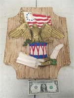 Vintage Ceramic Patriotic Eagle Wall Plaque