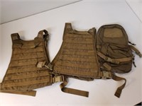 Tactical Vests, Two, One Backpack, No Armor