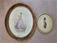 Vintage Ladies Framed Art Prints