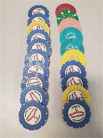 20 Various Las Vegas Casino Chips