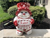 Happy Holidays Plastic Snowman