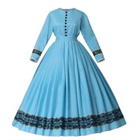 BPURB Women Victorian 1860s Dress with Petticoat C