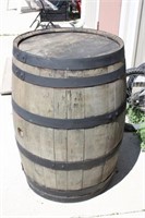Vintage Wooden Wine Barrel 22D x 34H