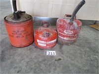 Three Vintage Gas Cans