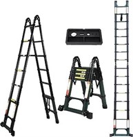 16.5ft Telescoping Ladder A-frame Aluminum Extensi