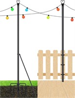 String Light Pole - Steel  Outdoor Use  2 Pack