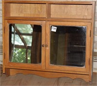 2 door mirrored wall curio cabinet and