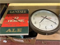 2 vintage clocks 1 electric schoolhouse, genesee
