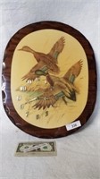 Vintage wood decorative duck clock untested