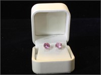 Sterling & Pink gemstone earrings