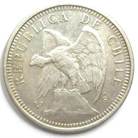 1927 5 Pesos About UNC Chile